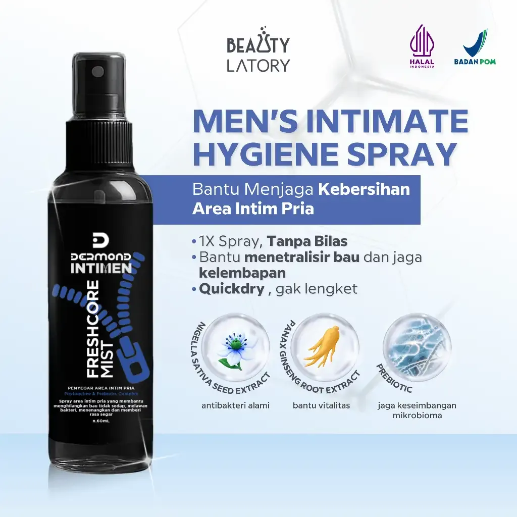 DERMOND FreshCore Mist – Spray Penyegar Area Intim Pria